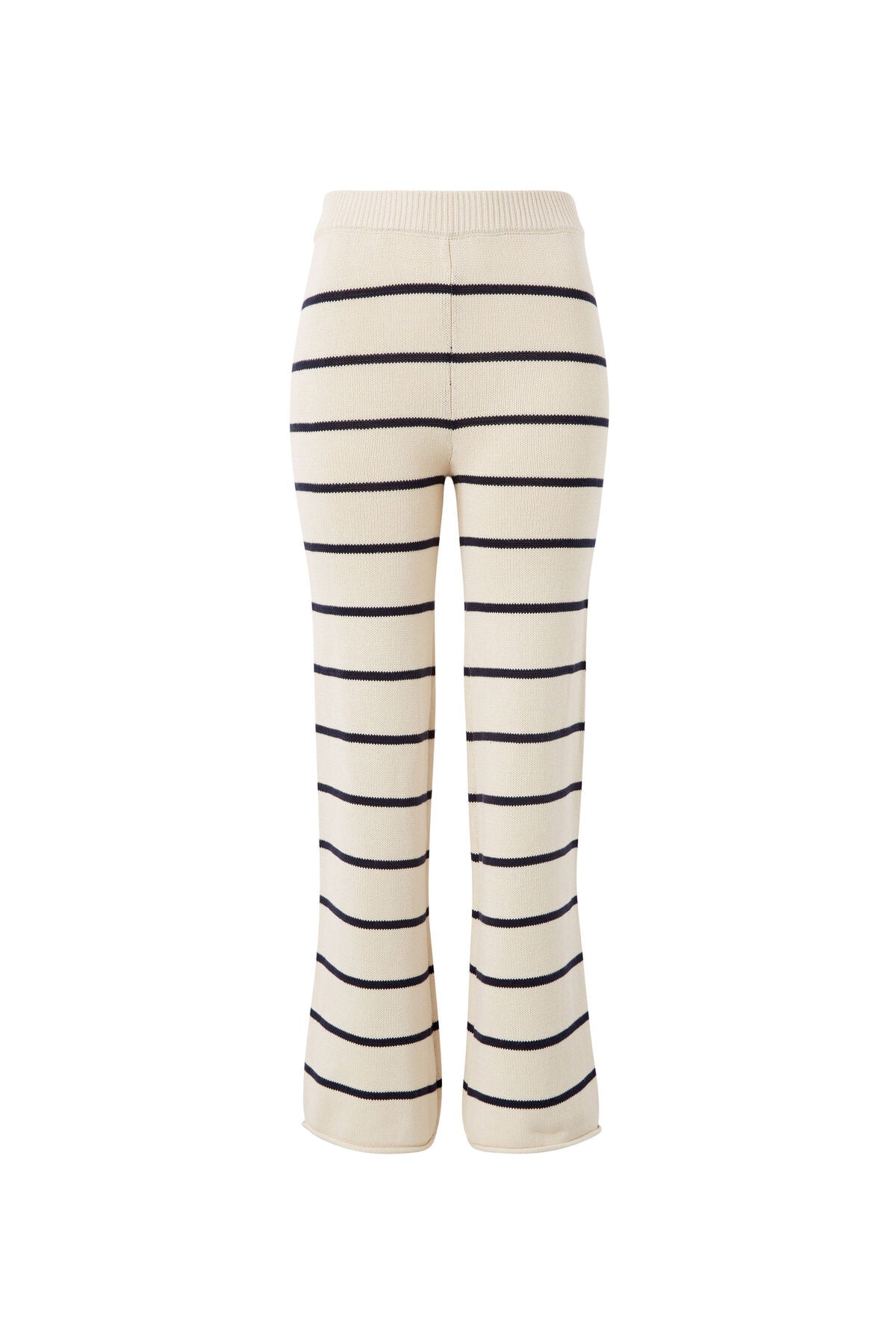 Ceres Life Bootleg Knit Pant - ecru/navy stripe