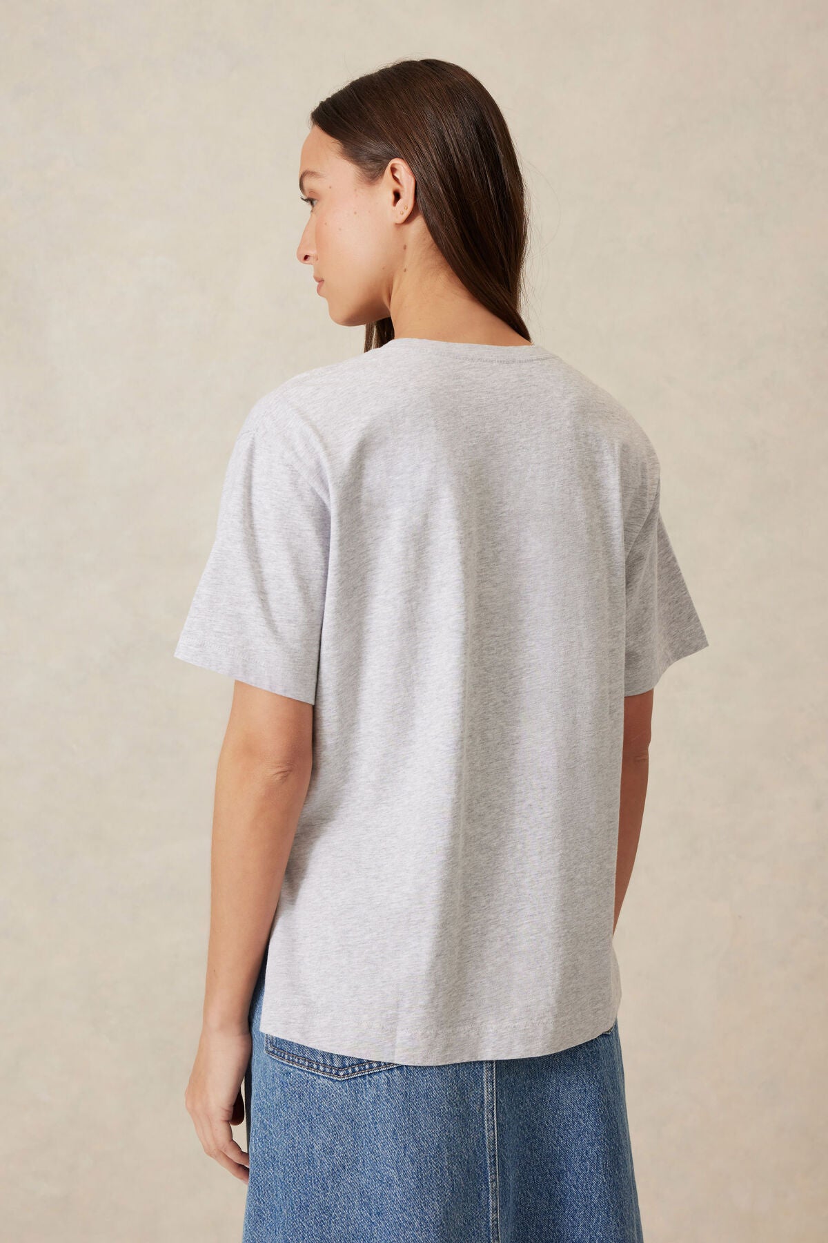 Ceres Life Slouchy Split Hem Tee - cloude marle/ceres anchor print