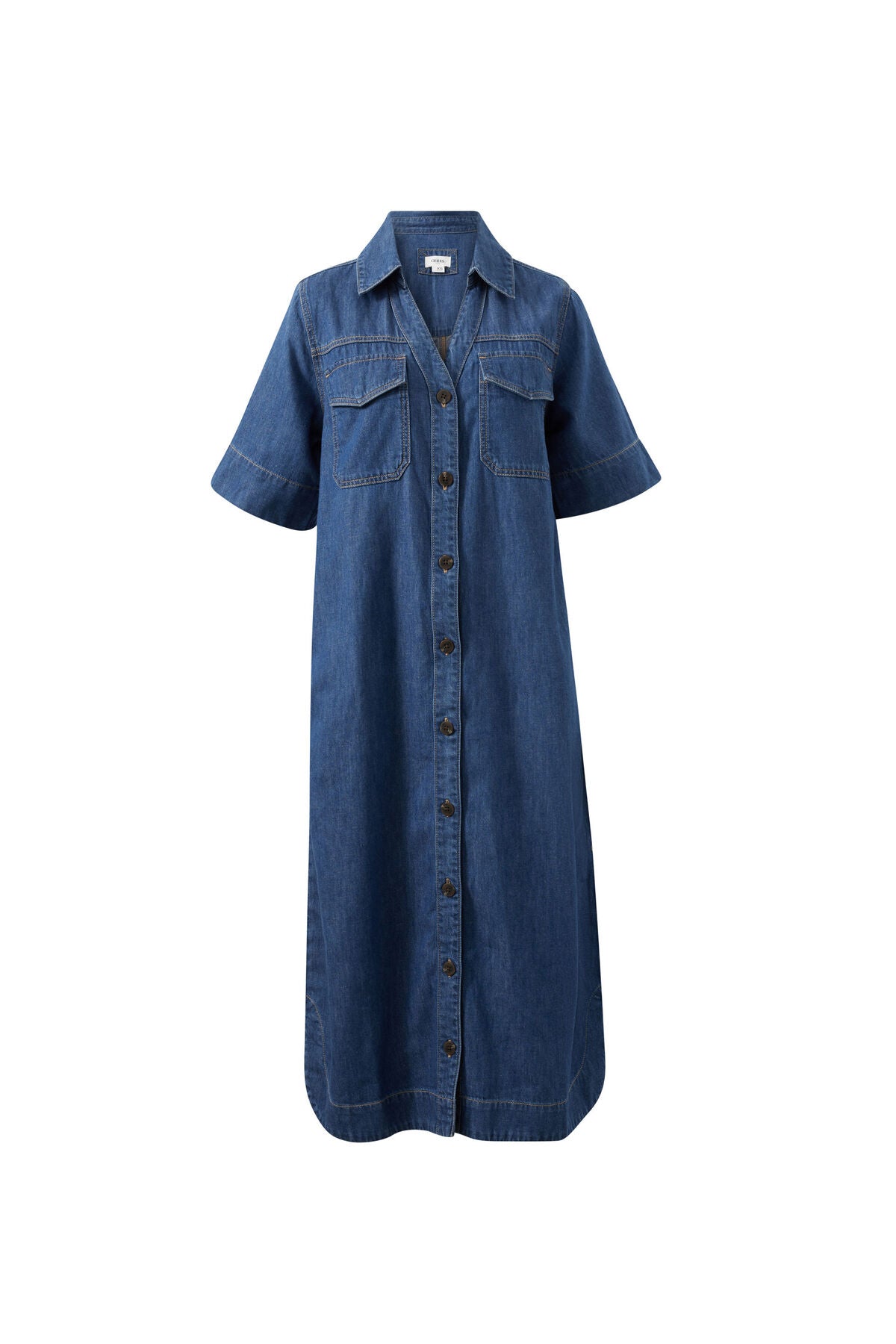 Ceres Sloane Short Sleeve Midi Dress - true indigo