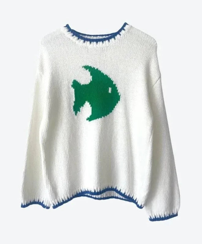 Little Lies Gone Fishing Sweater - green