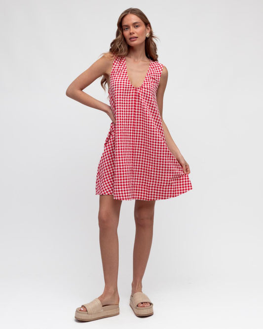 Mimi Mini Dress - red gingham
