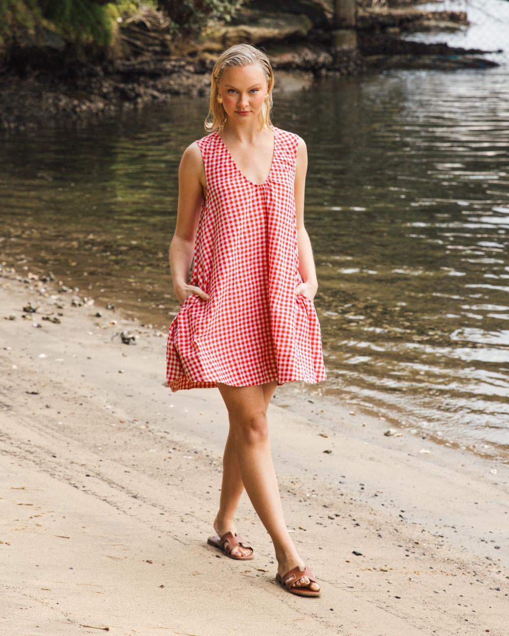 Mimi Mini Dress - red gingham