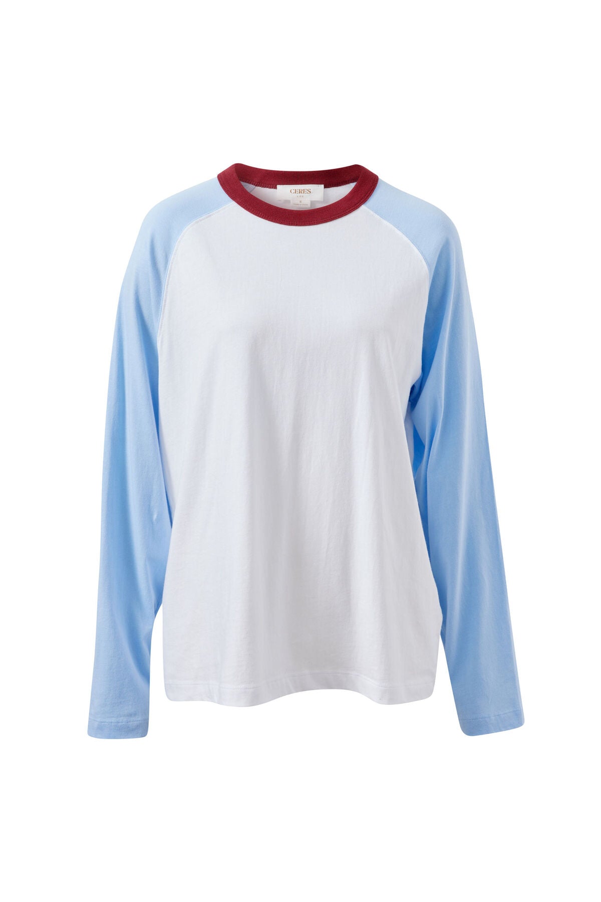Ceres Hadley Long Sleeve Tee - white/china blue