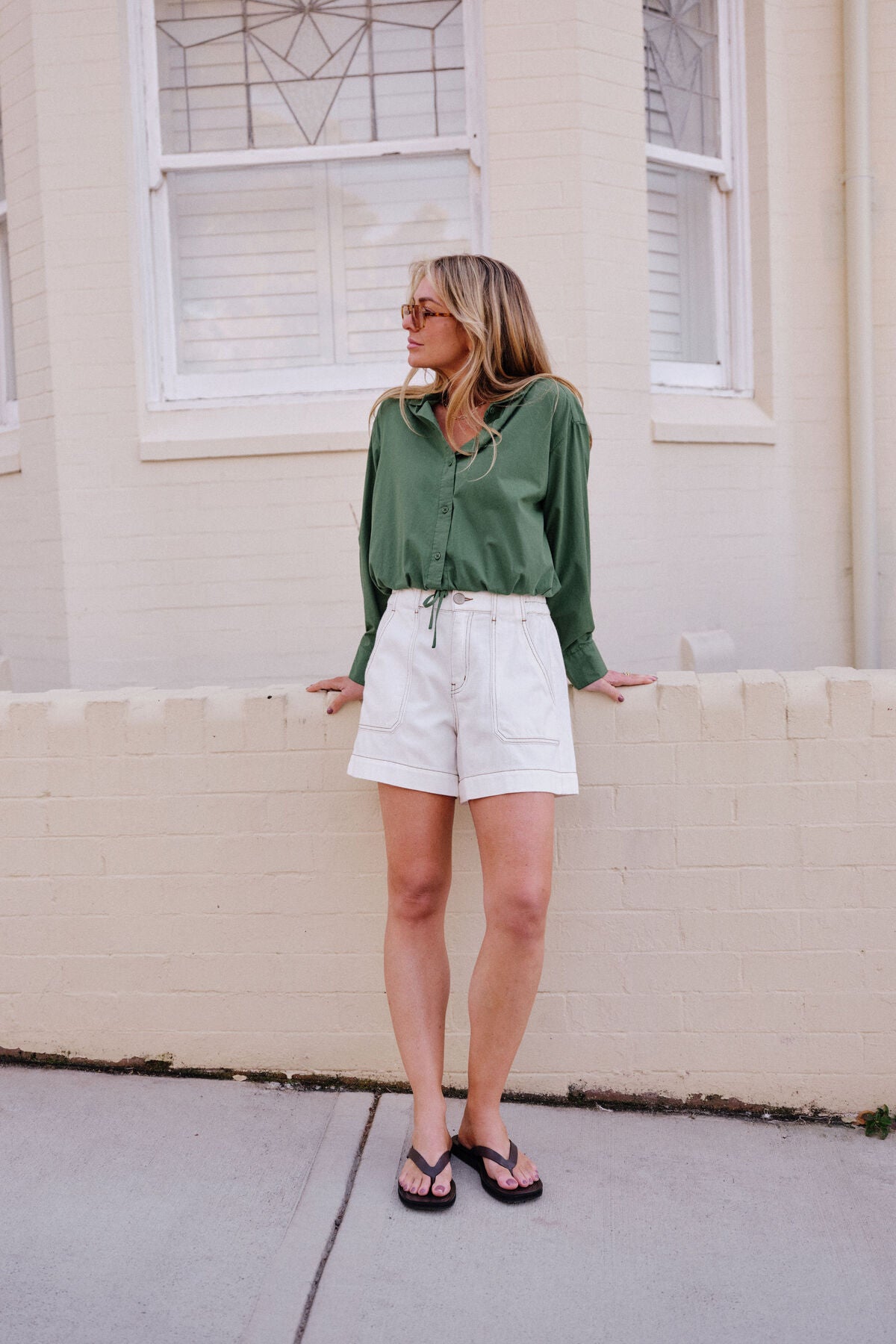 Ceres Clover Tie Shirt - basil