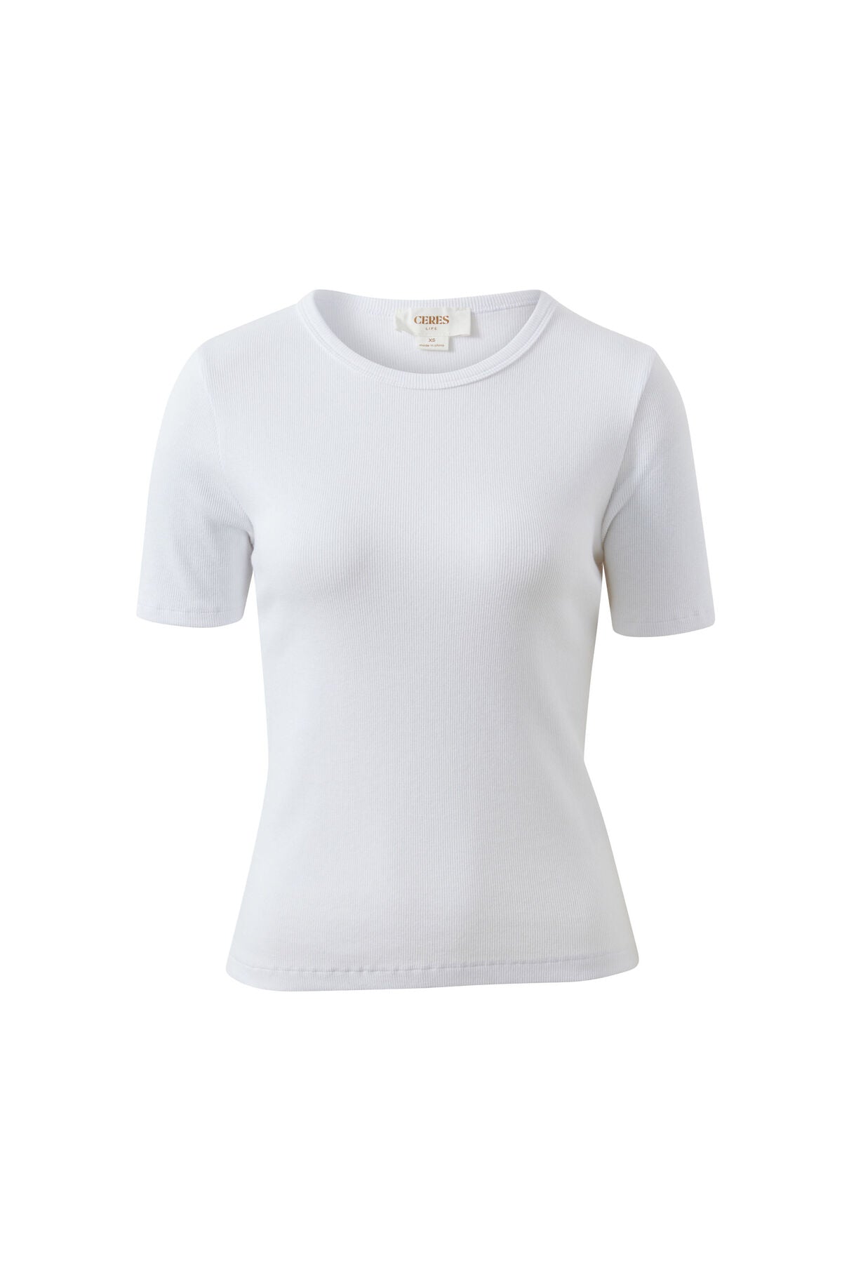 Ceres Luella Rib Tee - white