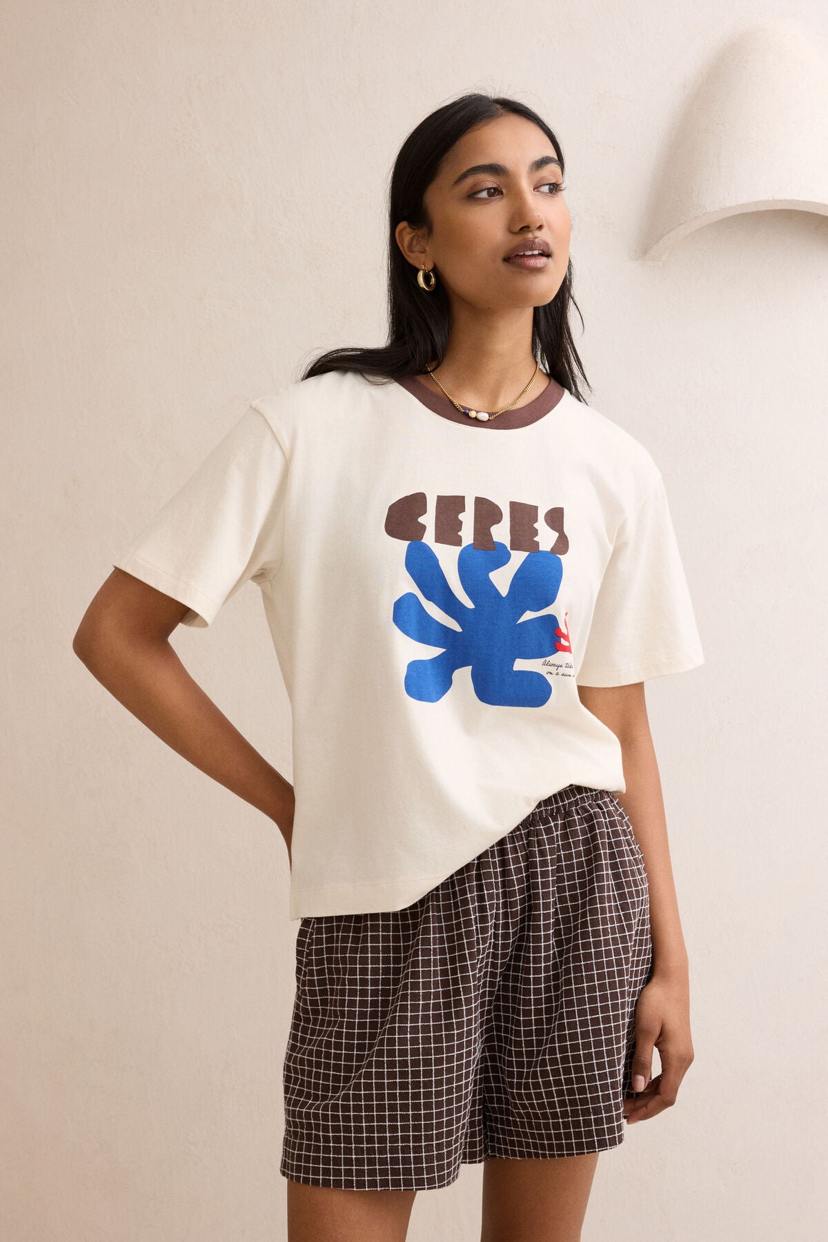 Ceres Stevie Slouchy Tee - buff/ceres sunny afternoon