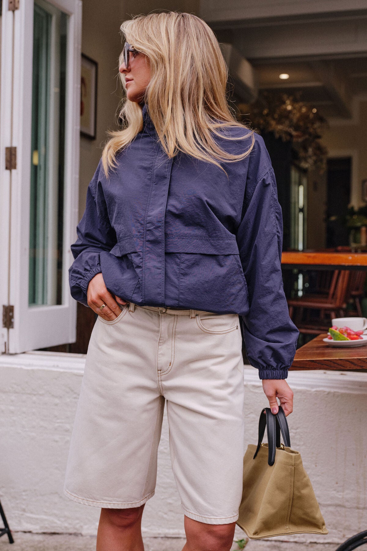 Ceres Olive Belted Denim Short - fresh sand