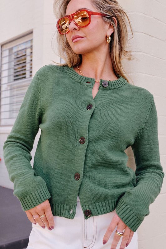 Ceres Nelly Ling Sleeve Knit Cardi - basil