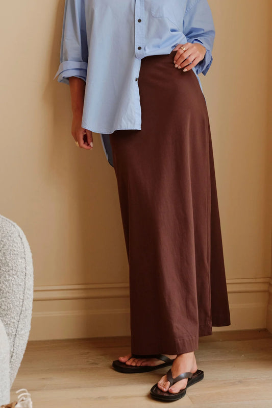 Ceres Clara Column Skirt - chocolate