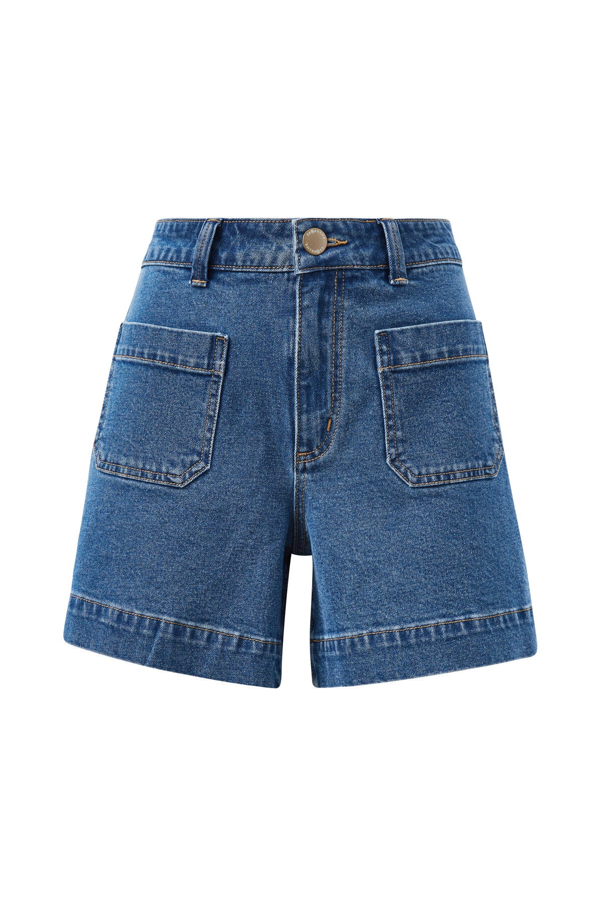 Ceres Life Denim Patch Pocket Short - fresh indigo