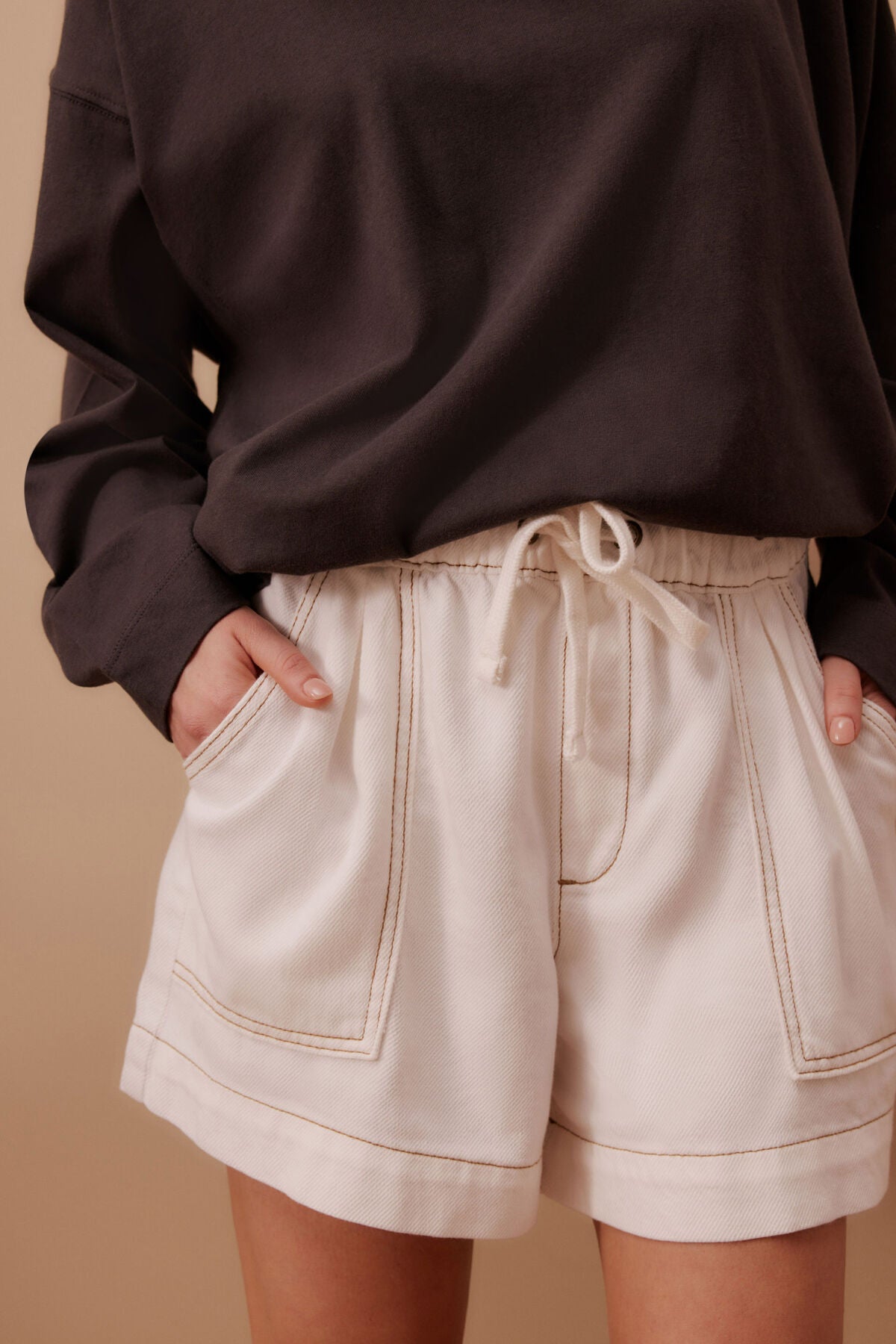 Ceres Life Darcy Everyday Short - ecru twill