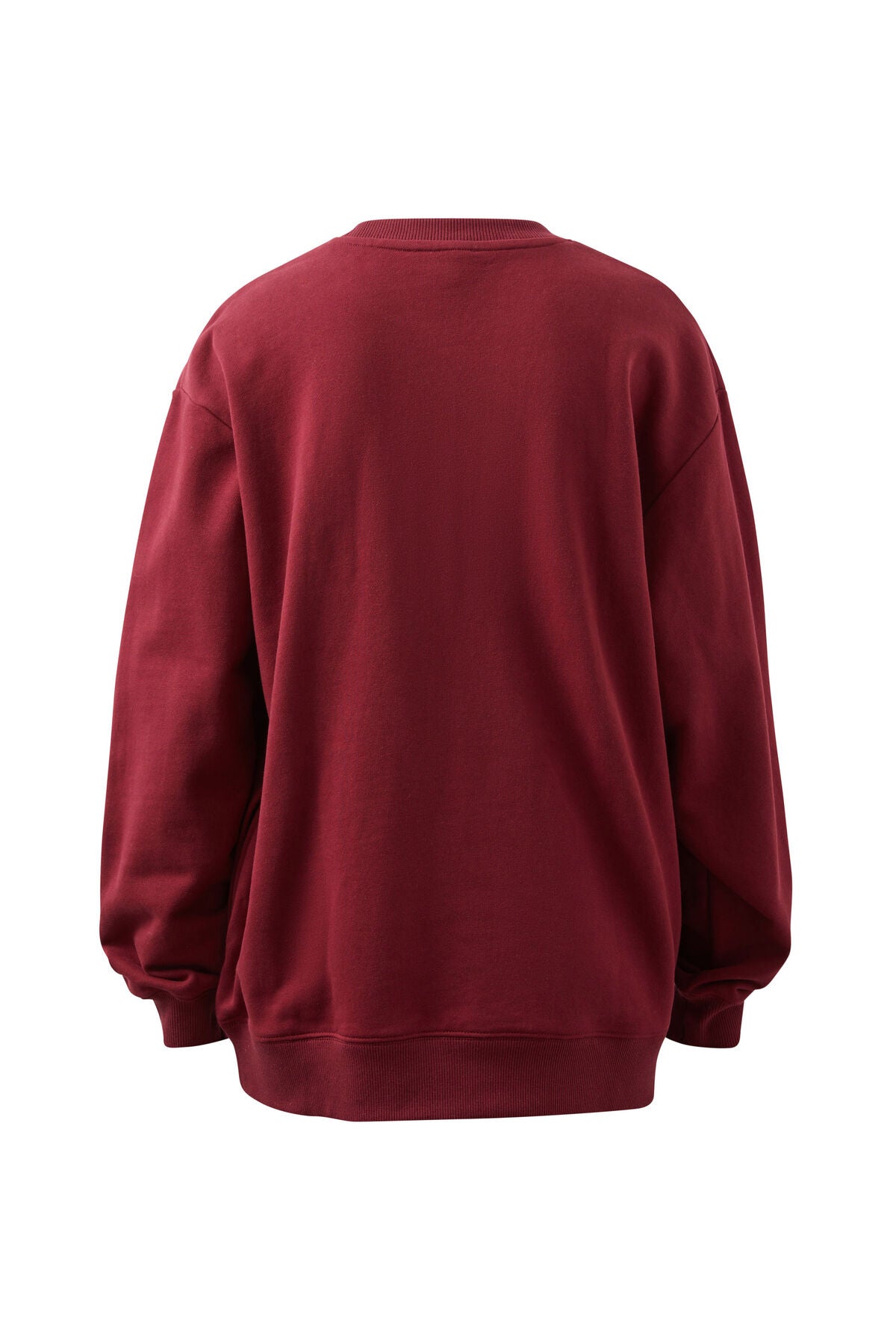 Ceres Isla Oversized Slouchy Crew - burgundy blue heritage logo
