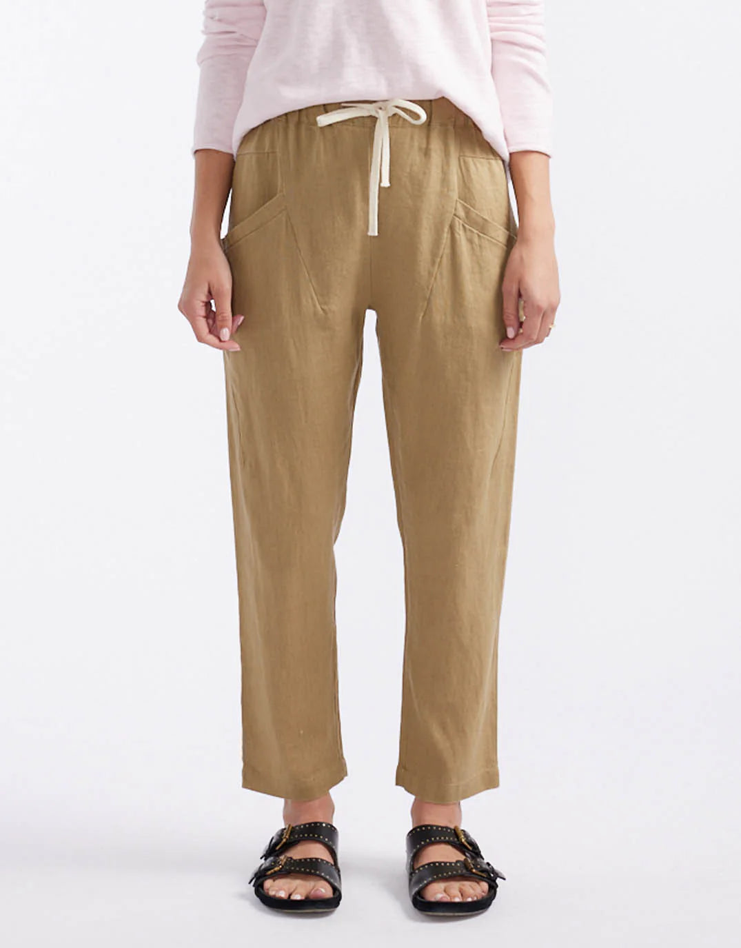 Little Lies Luxe Linen Pants - walnut