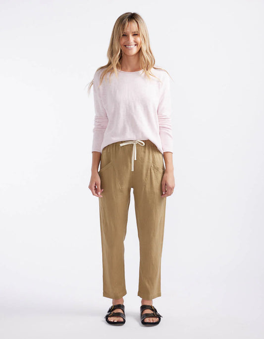 Little Lies Luxe Linen Pants - walnut
