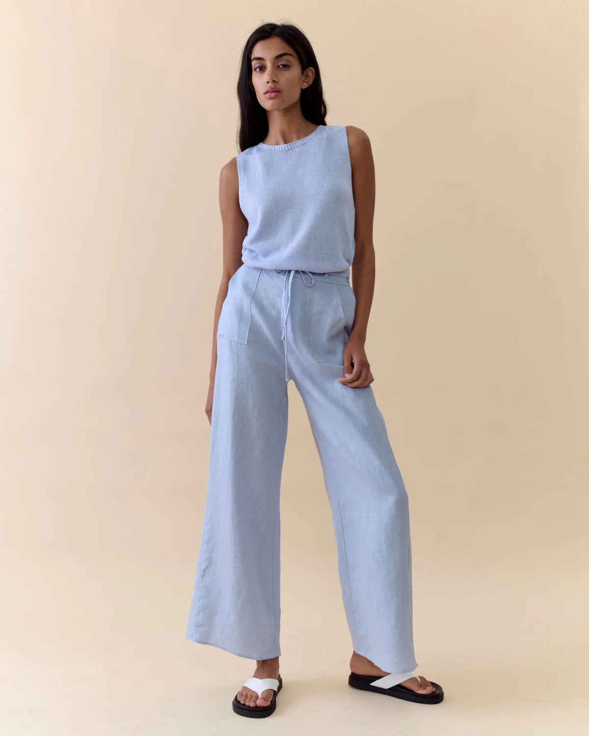 Little Lies Remy Pants - cornflower blue
