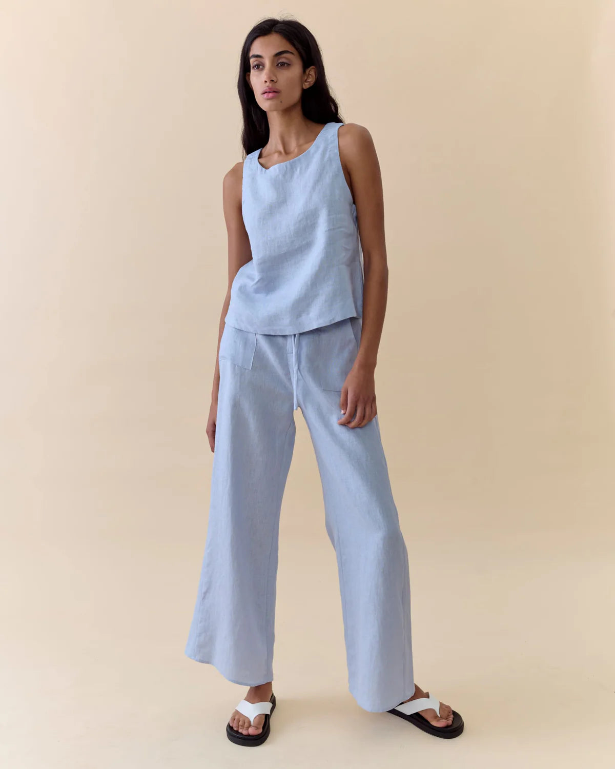 Little Lies Remy Pants - cornflower blue