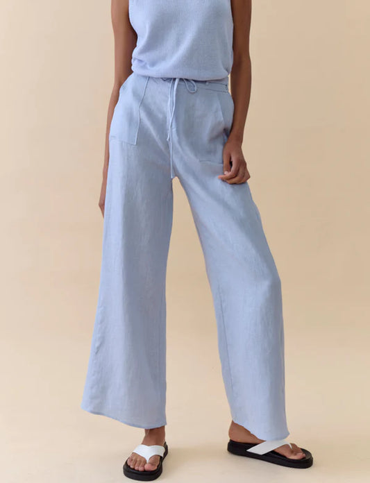 Little Lies Remy Pants - cornflower blue