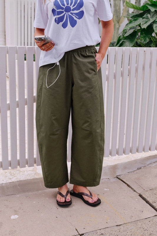 Ceres Bella Barrel Pant - washed olive