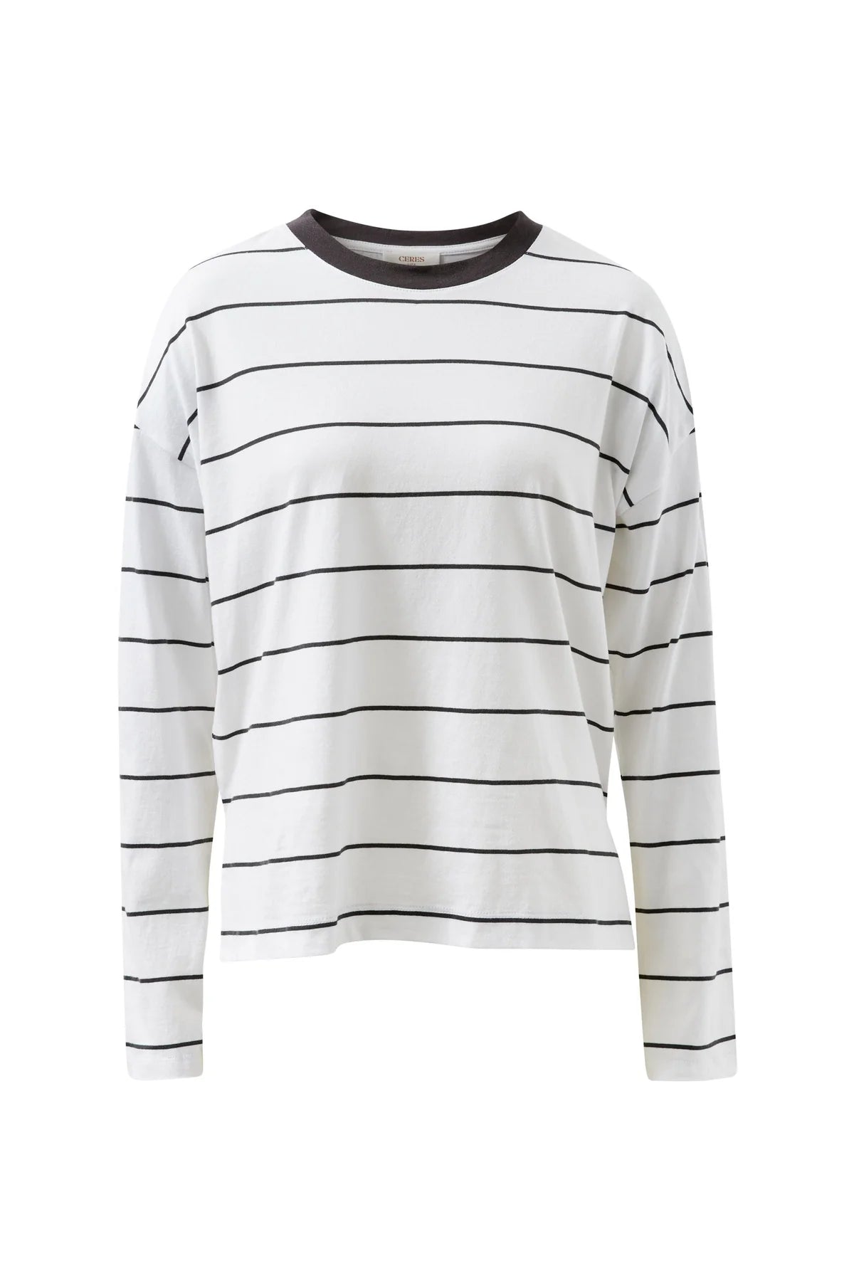 Ceres Scout Slouchy Longsleeve Tee - white/phantom fine stripe
