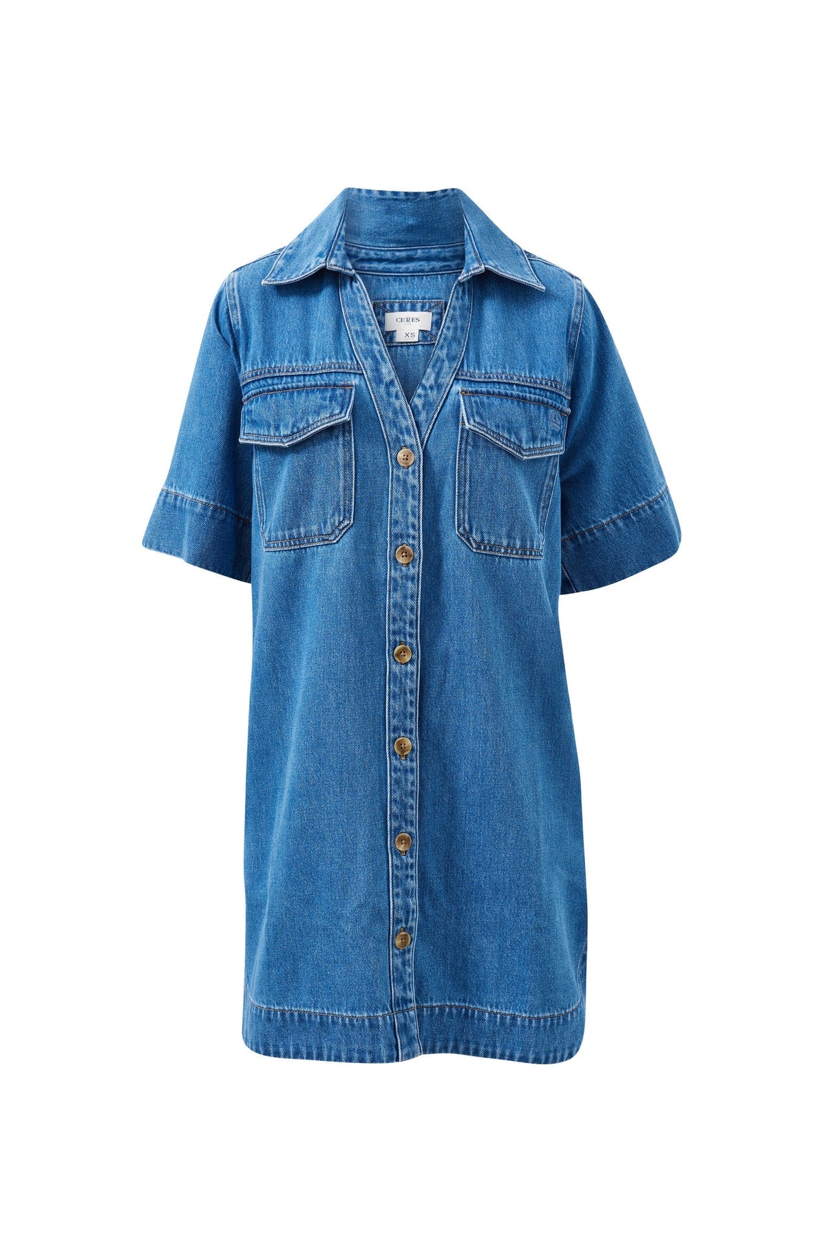 Ceres Bonnie Relaxed Shirt Dress - fresh indigo