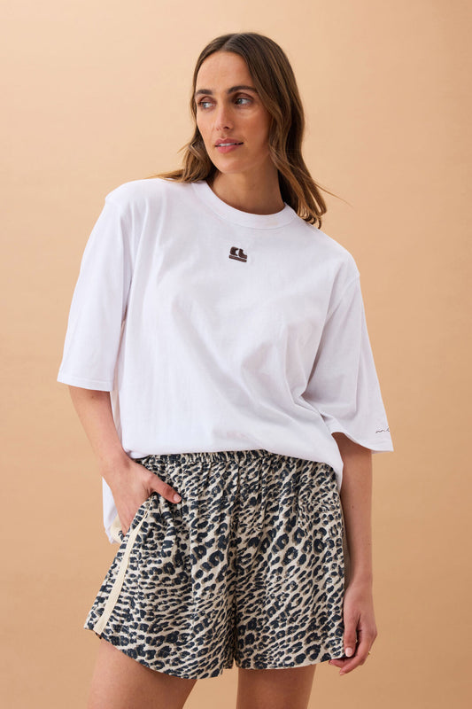 Ceres Mila Short / leopard linen blend