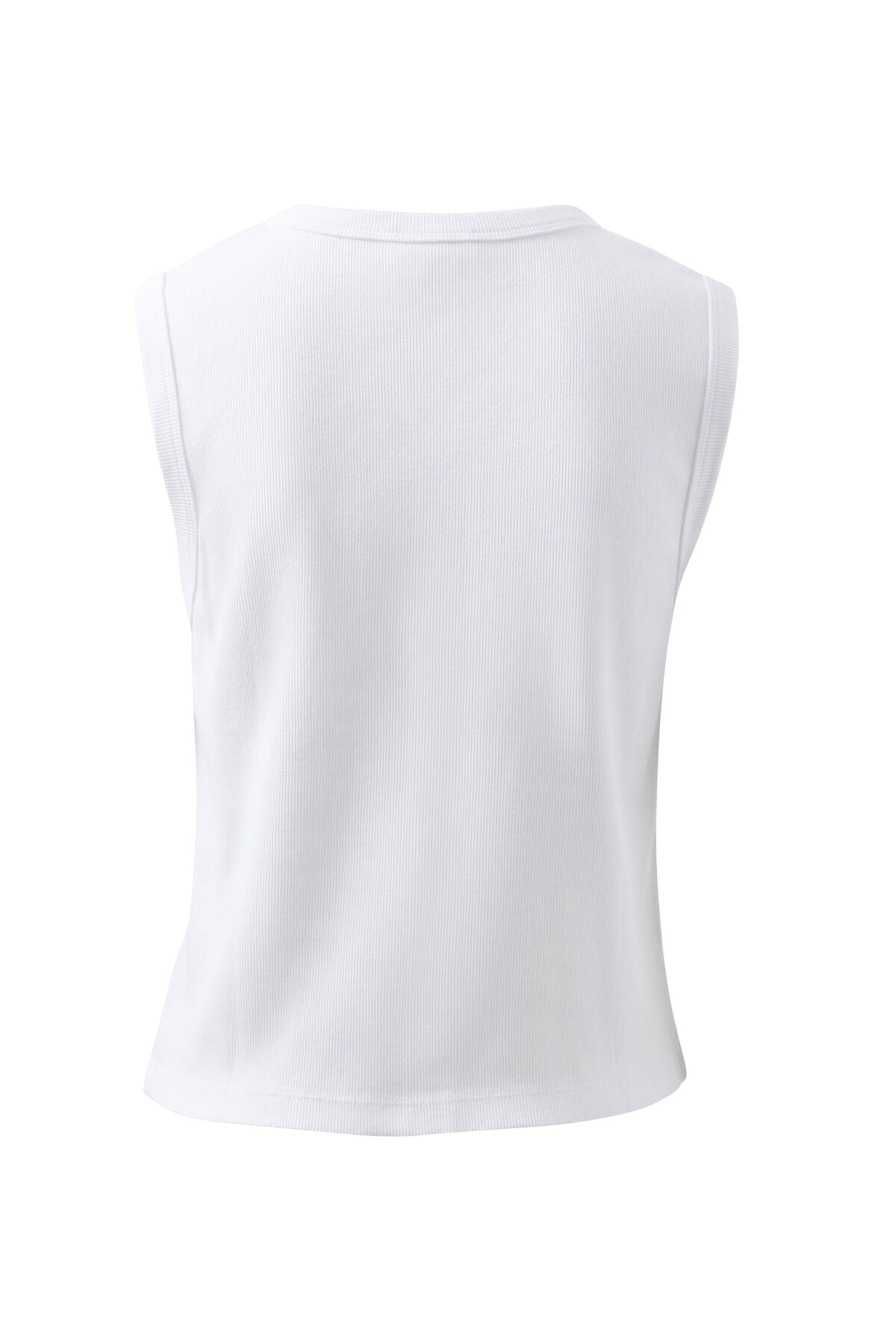 Ceres Lyla Button Through Rib Tank - white