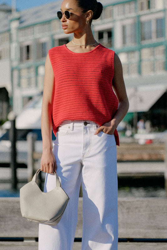 Ceres Life Mesh Knit Tank - heritage red