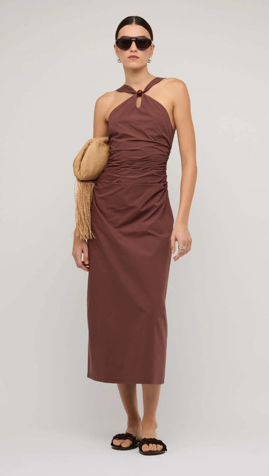 Staple the Label Ishtar Midi Dress - chocolate