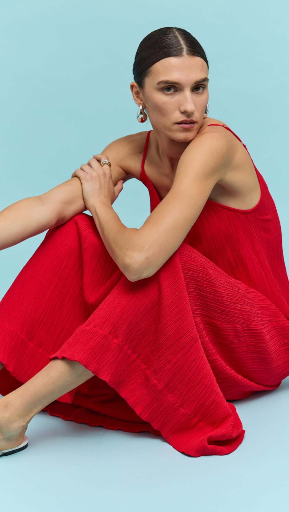 Staple the Label Amira Maxi Dress - red crepe