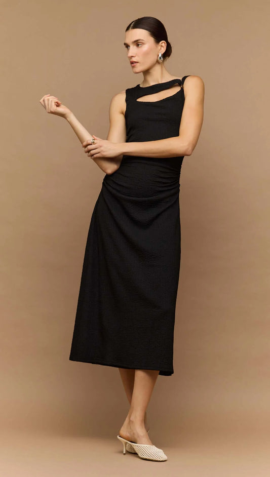 Staple the Label Lyric Cut Out Midi Dress - black