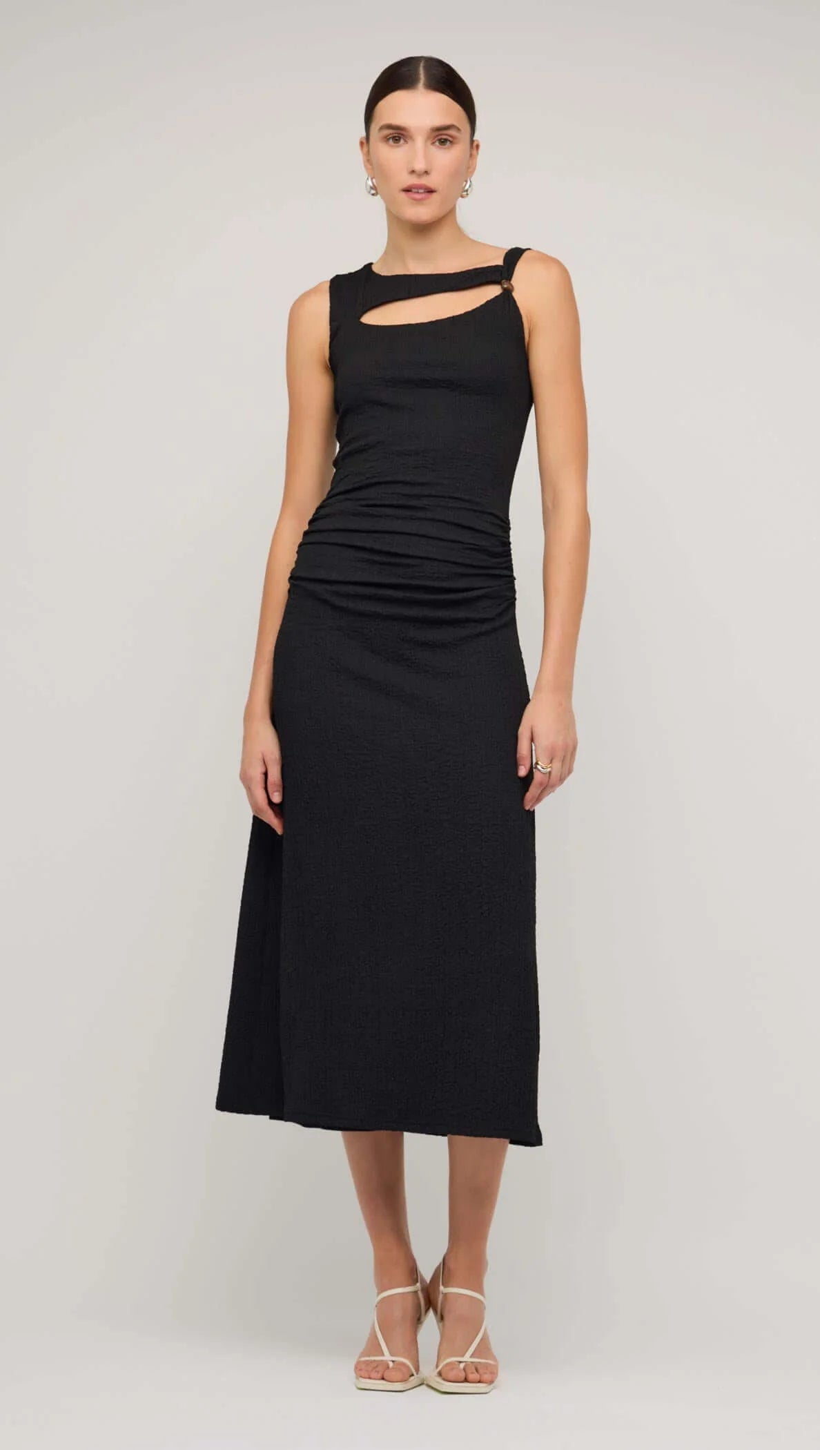 Staple the Label Lyric Cut Out Midi Dress - black