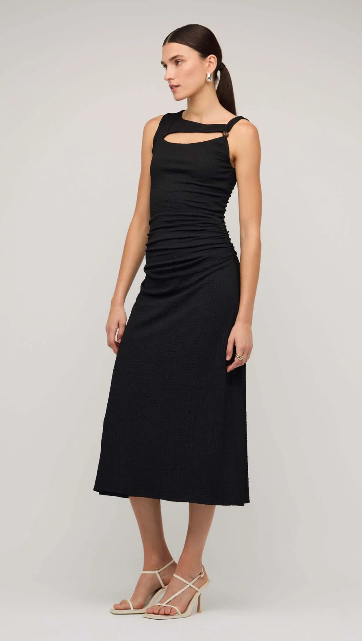 Staple the Label Lyric Cut Out Midi Dress - black