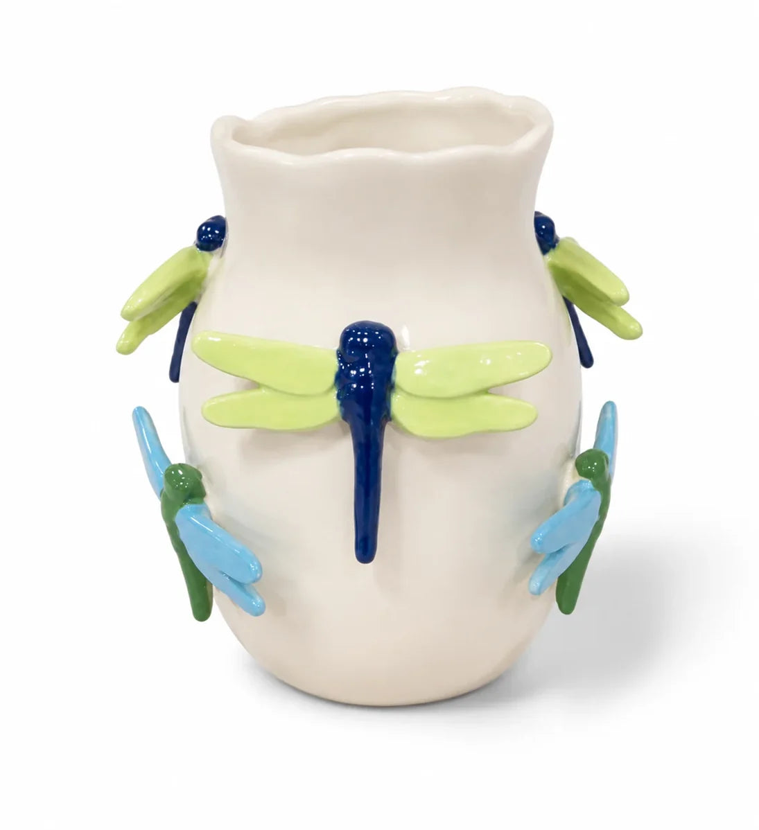 Noss and Co Dragon Fly Vase - blue and green