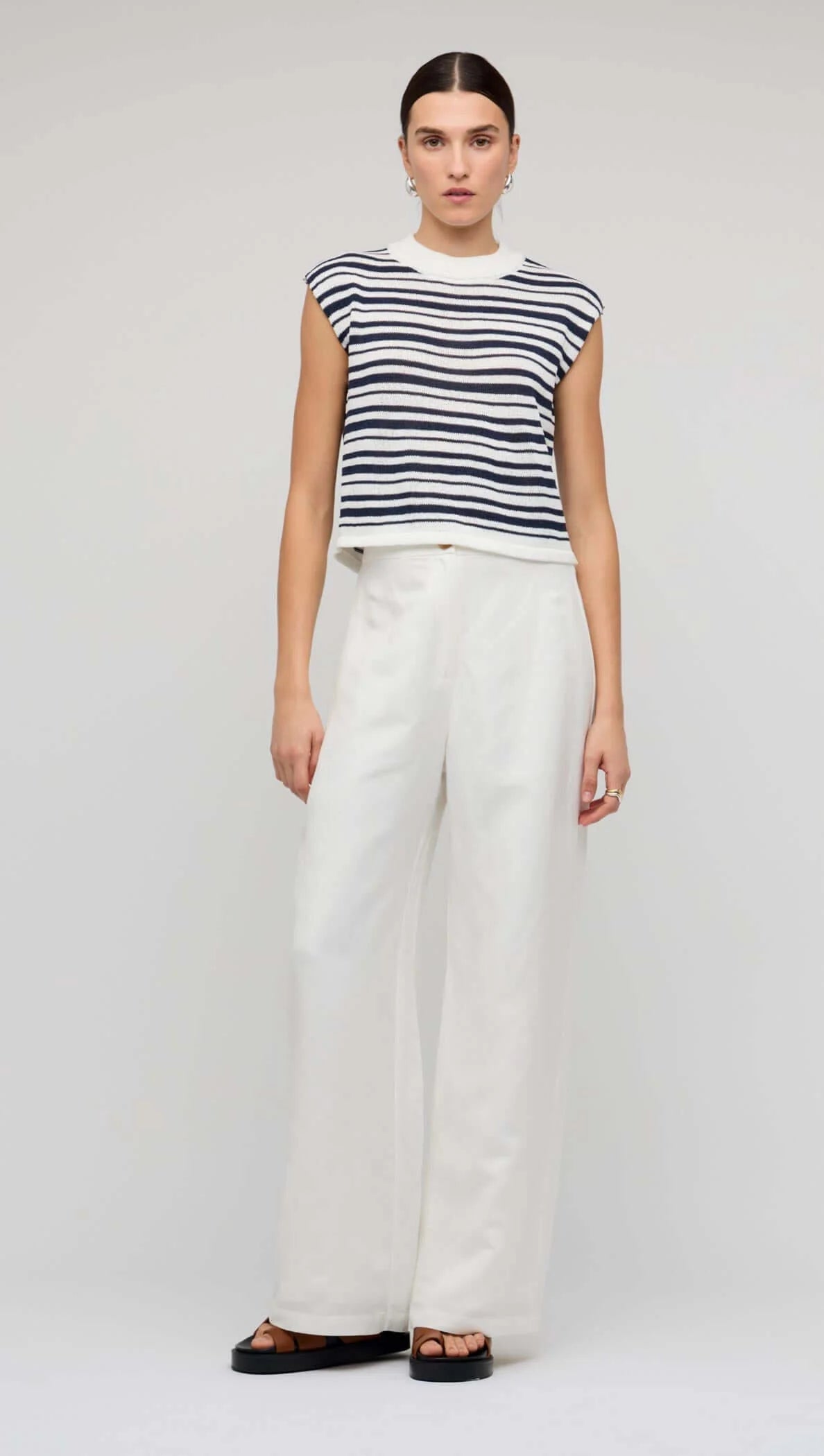 Staple the Label Palmer Knit Top - navy & white stripe