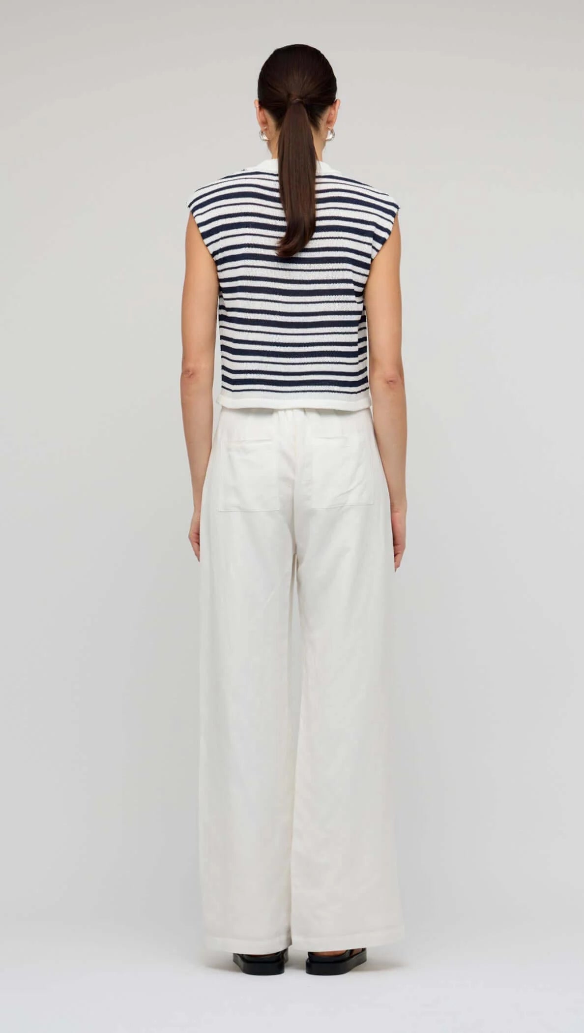 Staple the Label Palmer Knit Top - navy & white stripe