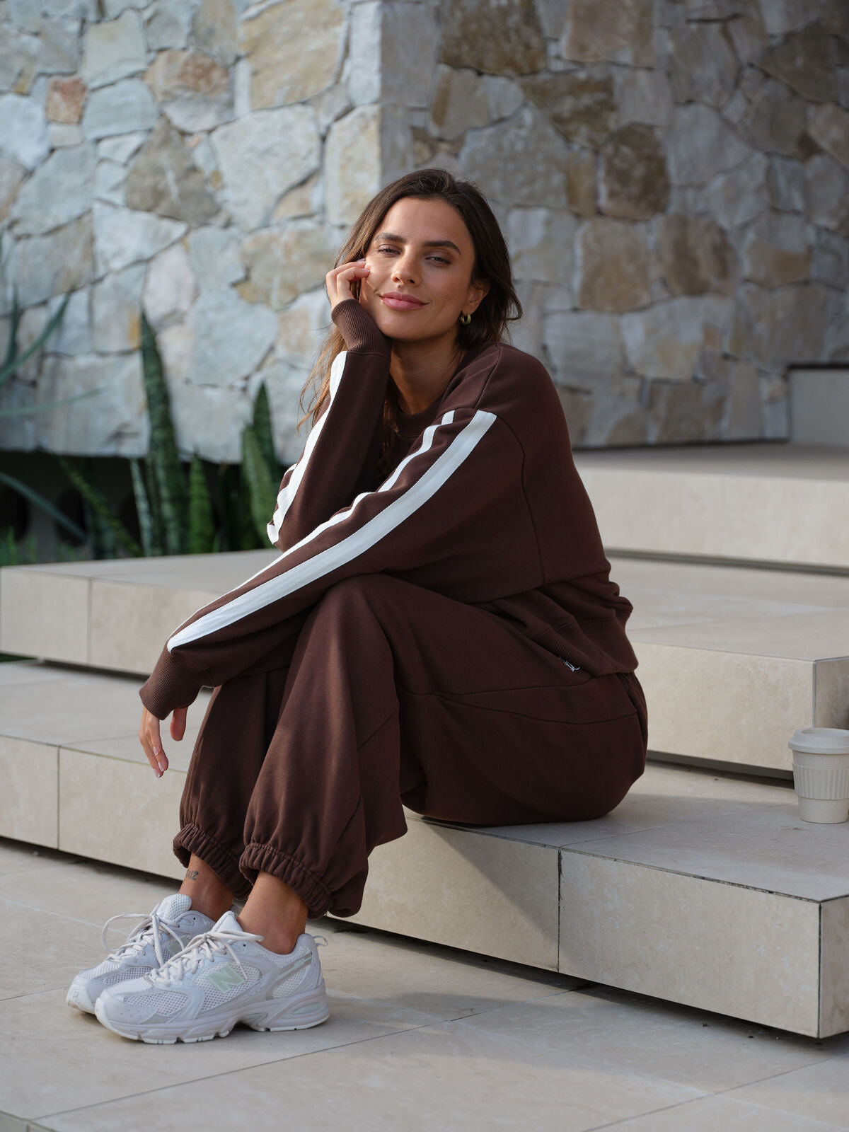 Ceres Bowie Barrel Leg Trackpant - chocolate
