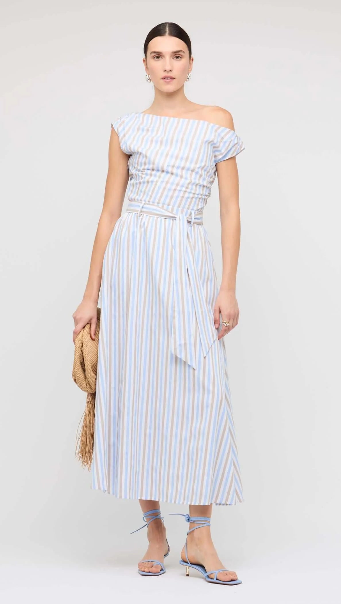 Staple the Label Marcella Maxi Skirt - blue / brown stripe