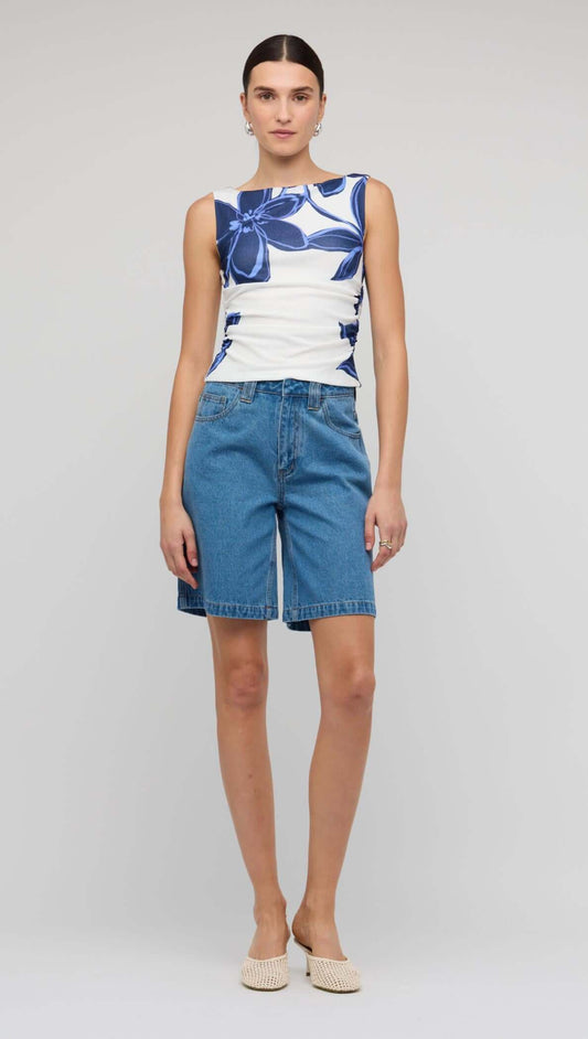 Staple the Label Cassia Mid Rise Shorts - mid blue