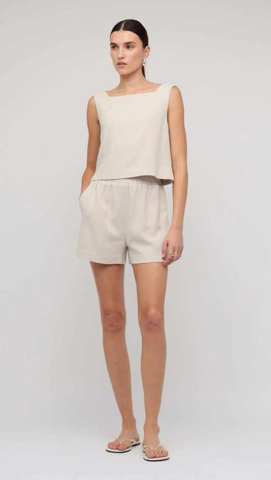 Staple the Label Senna Relaxed Shorts - natural marle / white