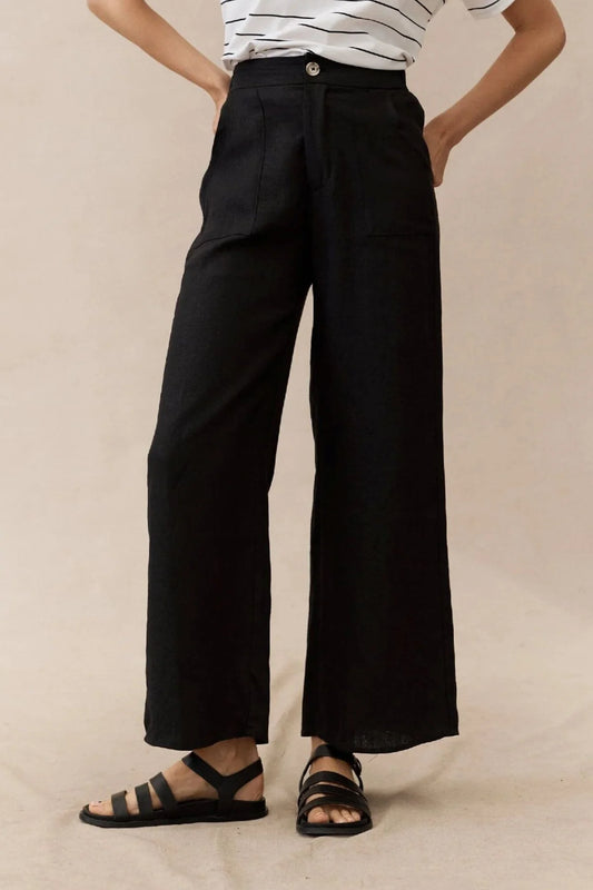 Little Lies Jude Linen Pants - black