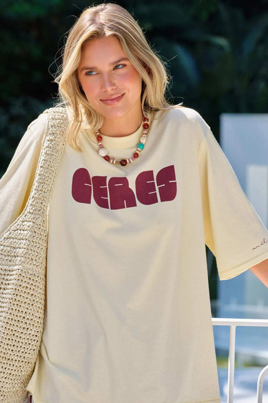 Ceres Liv Oversized Tee - sunny tint/ceres abstract