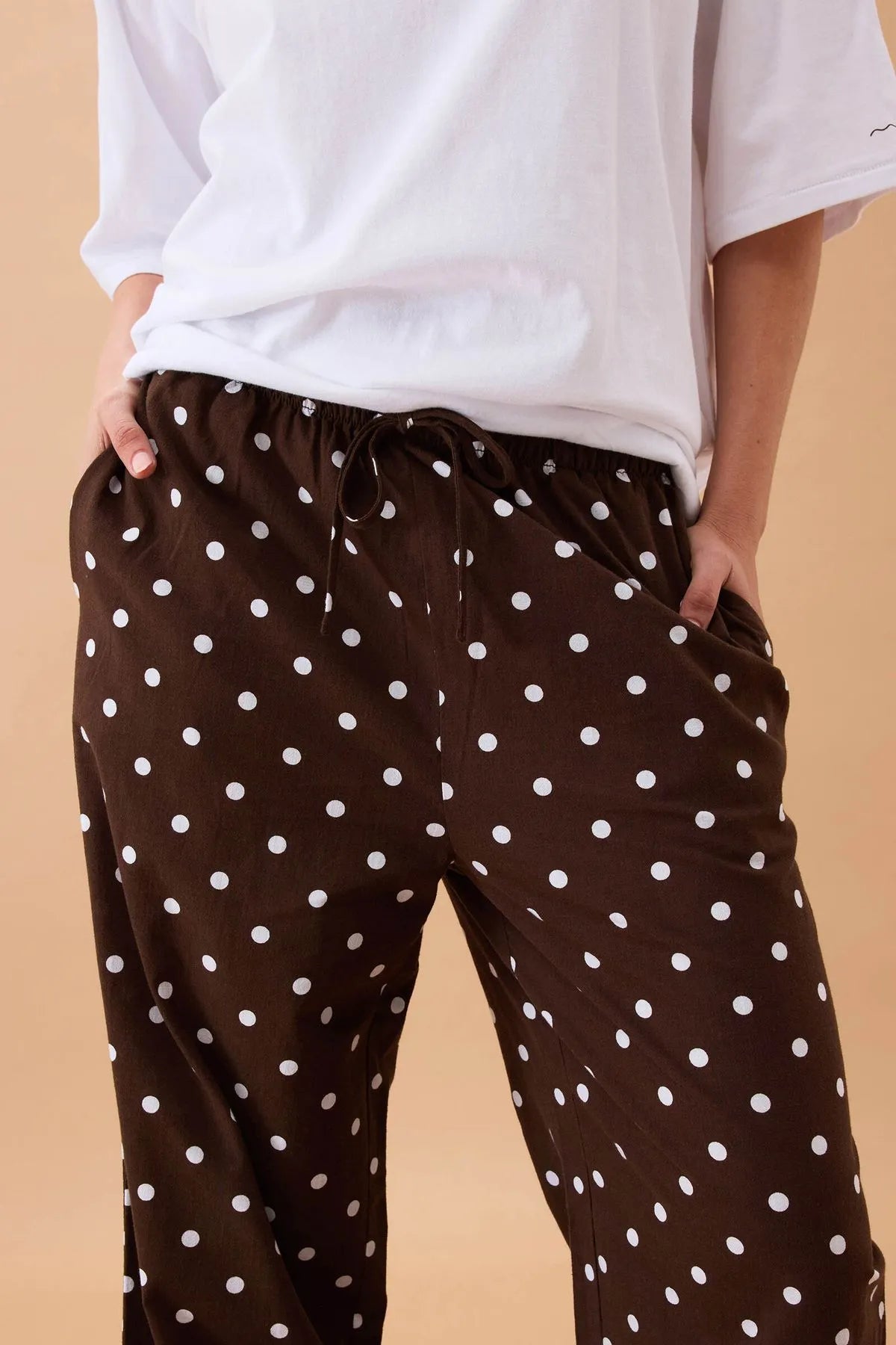 Ceres Resort Pant - choc polka dot