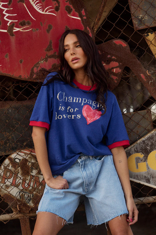 Sabbi the Store The Champagne is for Lovers Tee - royal blue