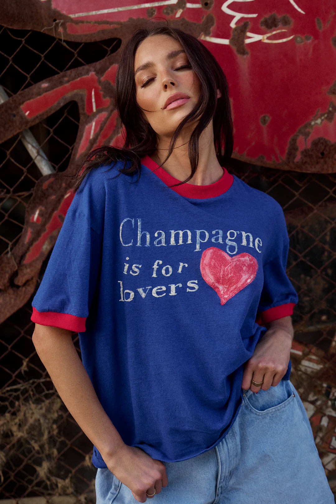 Sabbi the Store The Champagne is for Lovers Tee - royal blue