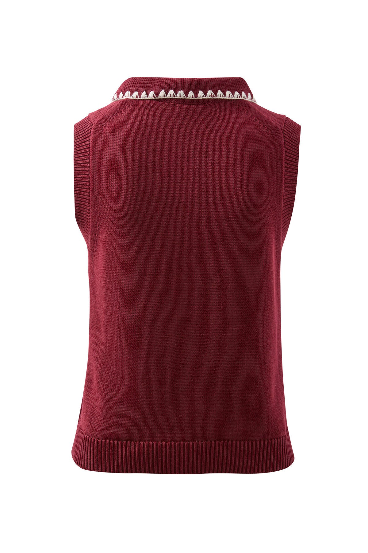 Ceres Cora Collared Button Knit - pomegranate