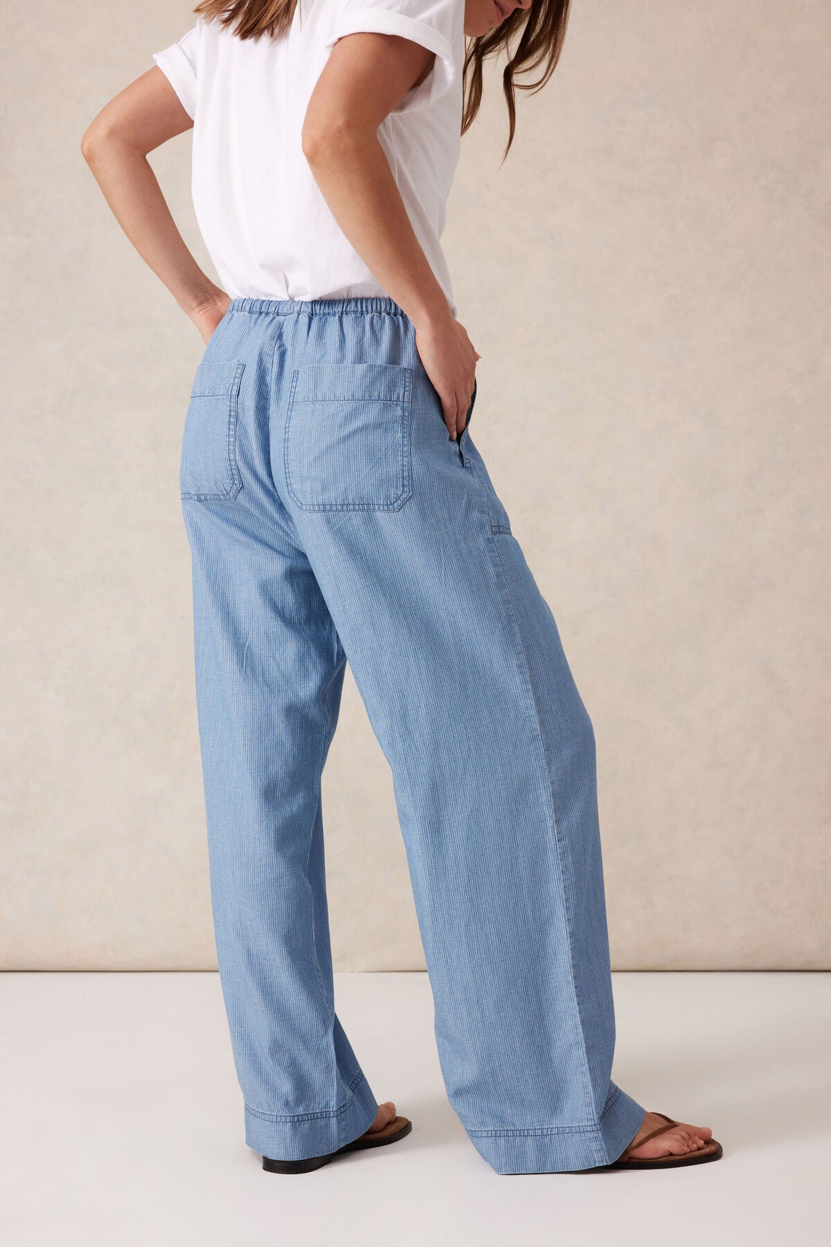 Ceres Life Relaxed Beach Pant - vintage blue pinstripe