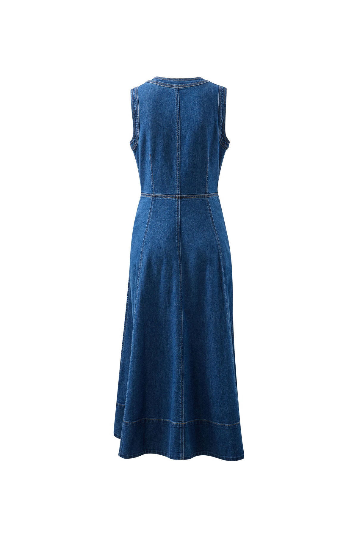 Ceres Hazel Sleeveless Midi Shirt Dress - caspian blue
