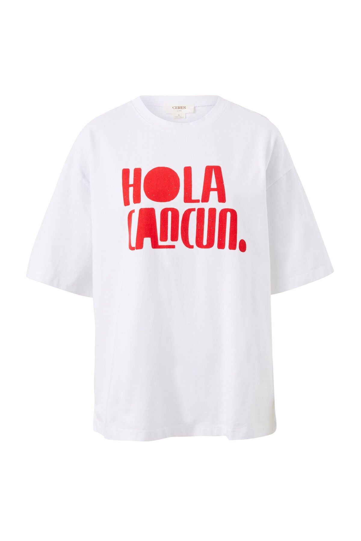 Ceres Life Boyfriend Tee - hola cancun heritage red