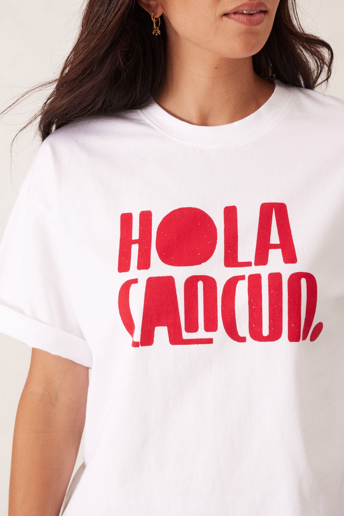 Ceres Life Boyfriend Tee - hola cancun heritage red