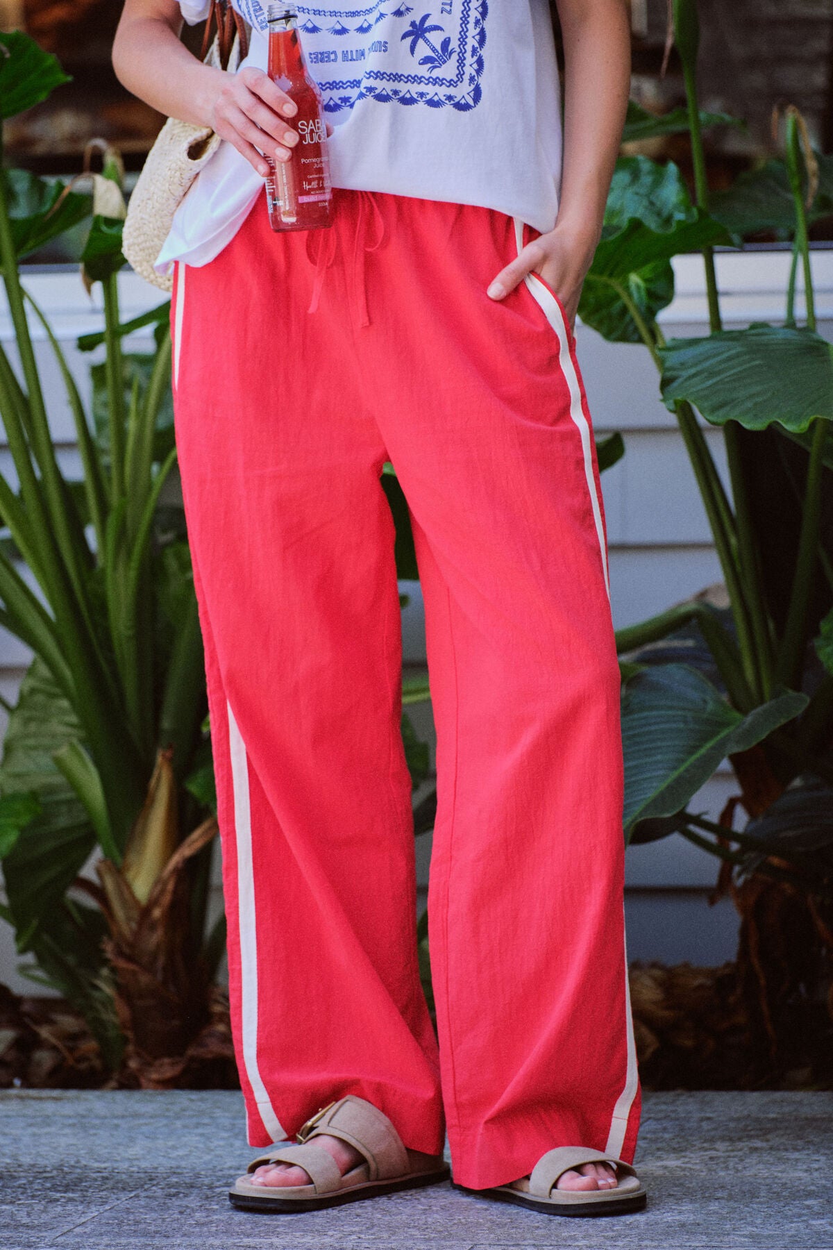 Ceres Life Relaxed Drawstring Pants - heritage red